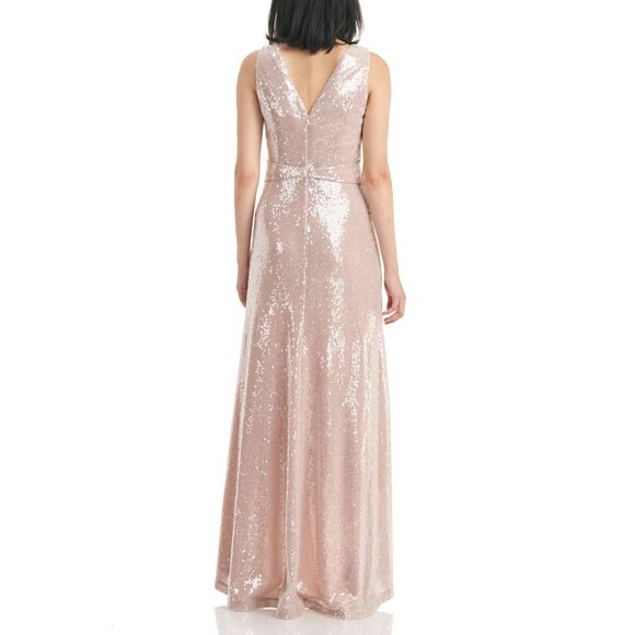 NWT Kay Unger Womens Size 12 Katrina Sequin Embellished High Low Gown Dress NEW - Picture 4 of 9